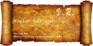 Vogler Rózsa névjegykártya